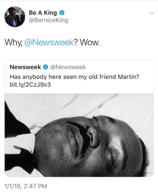 Illustration for article titled WTF, Newsweek? News Site Tweets Photo of Martin Luther King Jr. in a Casket